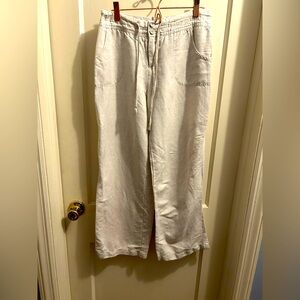 Coldwater Creek‎ wide leg linen blend pant. Coastal chic. Size 8p